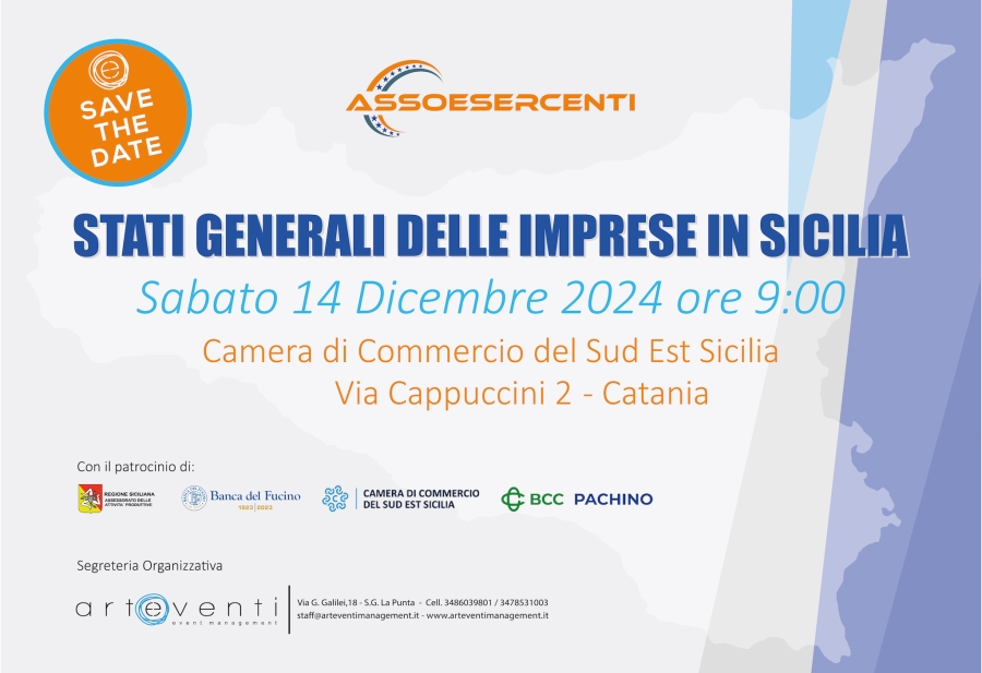 Stati Generali delle Imprese in Sicilia | 14 - 12 - 2024 | Camera di Commercio del Sud Est Sicilia | Via Cappuccini 2 | Catania